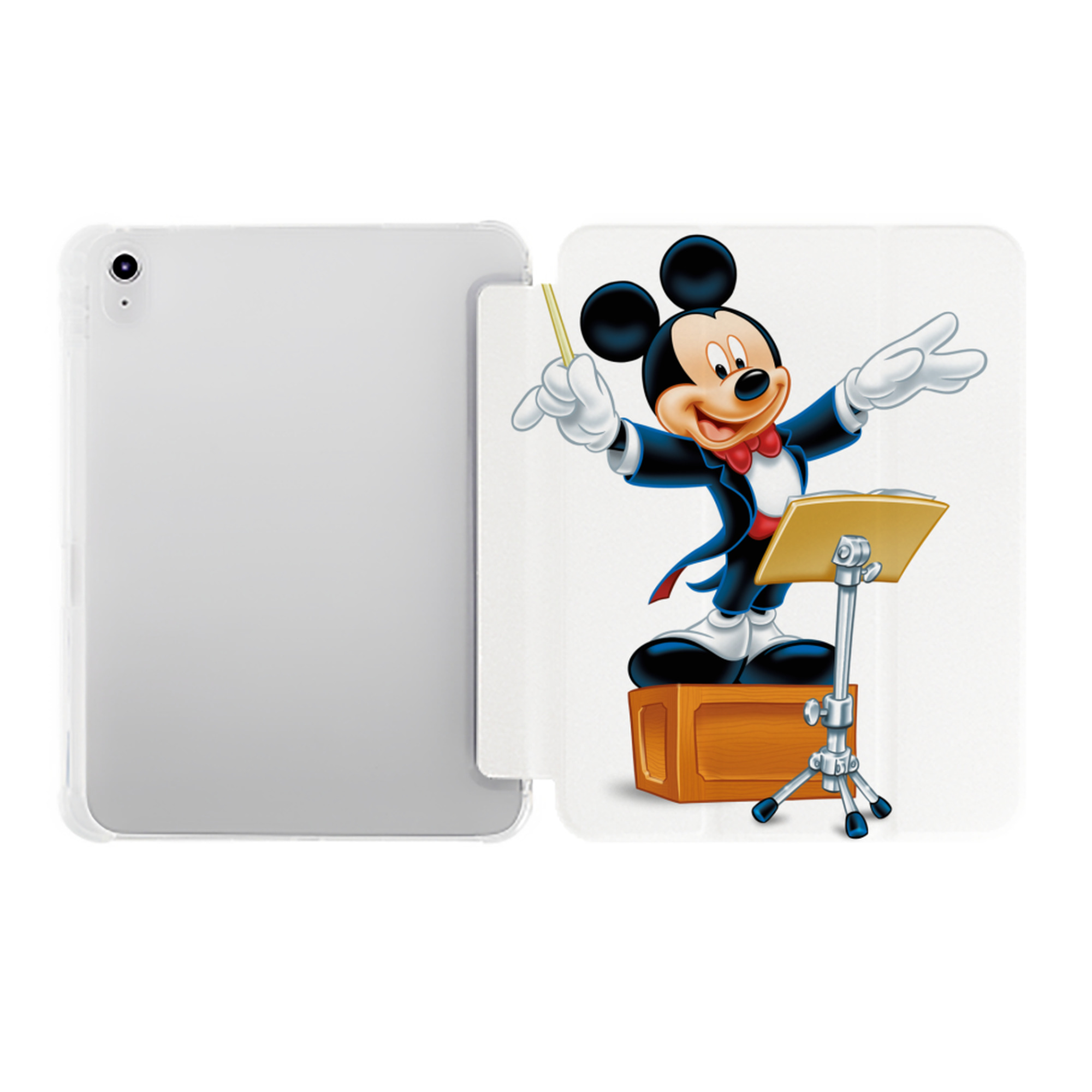 （画像用） ミッキーマウス Mickey Mouse IPad ケース ペン収納付き 三つ折りスタンド PUレザー×シリコン 対応機種9.5/10.5/10.9インチ